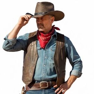 Cowboy Hat Western Halloween Costume Brown Gold Black Adult One Size